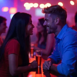 Couples flirting at a bar at the best speed dating event in Athens Greece